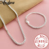 Silver 4mm Square Box Chain Necklace and Bracelet Set for Men and Women Party Jewelry - Image 1