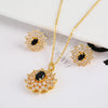 Retro Classic Temperament Women's Snowflake Set Zircon Crystal Pendant Necklace Earrings with Snowflake - Image 1