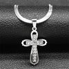 Vintage Shiny Zircon Jesus Cross Religious Amulet Necklace Women Stainless Steel Clavicle Snake Chain Choker Necklaces Jewelry - Image 10