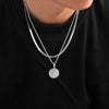 2pcs/set Compass Necklace for Men Boys,Stainless Steel Viking North Star Anchor Medal Round Coin Pendant,Punk Jewelry Gift - Image 3
