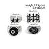 Black Pentagram Ring Set with Gothic Geometric Details - Image 9