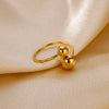Stainless Steel Double-layer Beads Rings for Women Gold Plated Geometric Ball Bead Open Ring Aesthetic Punk Jewelry - Image 5