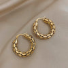Stainless Steel Gold Color Geometric Metal Mesh Earrings For Women Girls Hoop Ear Jewelry Gift - Image 12