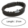 Vintage Multi-Layer Leather Bracelet Men Punk Cross Charm Tiger Eye Stone Beads Bracelet Braided Wrap Wristbands Jewelry - Image 6