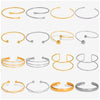 1pc Classic Stainless Steel Brief Metal Texture Bangle Terror Eyes Metallic Ball Opening Adjustable Bangles For Women Gift - Image 1