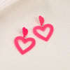Y2K Rose Pink Hollow Heart Drop Earrings For Women Korean Sweet Cute Double Love Earring Girls Jewelry Gifts - Image 5