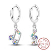 Silver Hoop Earrings Purple Zircon Flowers Butterflies Studs Earring For Women Wedding Engagement Gift - Image 31