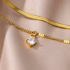 Zircon Circle Bead Anklets For Women Gold Color Stainless Steel Anklet Double Snake Chain Summer Beach Accessories Jewelry Gift - Image 4