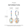 Silver Colorful Oval Gemstone Eardrops Drop Earrings Women Earrings Charm Versatile Party Jewelry Gifts - Image 6