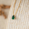 Stainless Steel Teardrop Pendant Necklace with Colorful Stone Details - Image 24