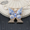 Blue White Porcelain Style Enamel Animal Brooch Rhinestone Crystal Butterfly Peacock Sheep Lapel Pin Vintage Women Jewelry Gift - Image 2