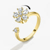 Sunflower Rotating Ring For Women Spinner Fidgets Adjustable Open Rings Cute Animal Butterfly Turtle - Image 14