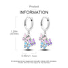 Colorful Cubic Zirconia Huggie Hoop Earrings in Flower Butterfly and Clover Designs - Image 72