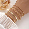 5 Bracelet Set Bohemian Minimalist Hand Decoration Metal Chain Women's Multi Layered Chain - Image 1