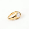 High End Pvd No Fade Simple Oval Zircon Signet Ring Stainless Steel Ring for Women - Image 3