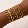 5Pcs Stackable Bracelets Women Stainless Steel Gold Plated Box/Paperclip/Beaded Link Chain Bracelet Jewelry - Image 3