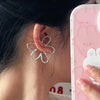 Exaggerated Hollow Flower Ear Bone Clip Non-Pierced Earring Silver Color Ear Cuff for Women Girls Aesthetic Jewelry 1pc - Image 1