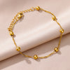 Stainless Steel Anklets for Women Gold Color Beads Chain Anklet Bracelet Summer Beach Foot Jewelry Item - Image 5