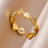 Ocean Starfish Shell Open Rings For Women Gold Color Stainless Steel Ring Summer Beach Aesthetic Jewelry Gift - Image 31