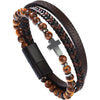 Cross Bracelet Men, Multi-Strand Woven Bangle, Cuff Wristband Or Birthday Gift for Him - Image 7