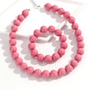 Two-Piece Acrylic Bead Necklace and Bracelet Set with Geometric Shapes - Image 15