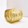 Gold/Silver Plated Alloy Carved Wide Cuff Bracelet Adjust Women's Open Cuff Bangle Gothic Ethnic Punk Style Bracelet - Image 6