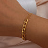 Stainless Steel Melsh Rope Paper Clip Link Figaro Waterwave Chain Gold Plated Bracelets Set Jewelry - Image 13