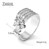 Zakol Korea Multilayer Zircon Engagement Open Rings for Women Water Drop Party Jewelry - Image 6
