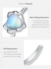 MODIAN 925 Sterling Silver Exquisite Sparkle Moonstone Adjustable Rings For Women Heart Free Size Rings Fine Jewelry