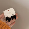 Vintage Black Flocking Bowknot Earrings Geometric Cute Bowknot Stud Earrings for Women Y2K Elegent Jewelry Accessories - Image 7