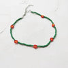 Glass Bead Choker Necklace with Flower-Shaped Bead Details - Image 9