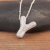 Light Aesthetic 26 A-Z Letters Sparkling Zircon Pendant Necklace Initials Alphabet For Women Lucky Jewelry Accessories - Image 12
