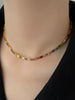 Design Colorful Zircon Chain Necklace Bracelet Jewelry Sets Korean Accessories Gift for Womens - Image 3