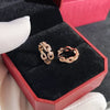 Chic Unique Chain Link Designed Female Hoop Earrings Shiny CZ Rose Gold Color Earrings Dainty Engagement Jewelry - Image 3