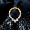 Teardrop Cubic Zirconia Hinged Septum Hoop with 16G Gauge - Image 4