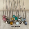 Colorful Stone Grape Cluster Pendant Necklace on Box Chain - Image 20