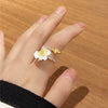 Sweet Golden Pistil Flower Finger Rings For Women Girl Summer Jewelry Gift Party Beach Vacation - Image 2