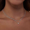 Elegant Zircon Inlaid Pendant Necklaces Women Wavy Layered Double Layer Clavicle Chains Minimalist Banquet Party Jewelry Gifts - Image 3