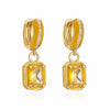 HECHENG,Rectangle Shape Pendant Earrings Color Enamel Tiny Ear Ring Gifts For Women Party Jewelry - Image 7