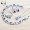 White Zircon Bridal Jewelry Sets Silver Jewelry Wedding Ladies Rings Bracelets Earrings Pendant Necklace For Women Set - Image 8
