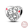 Love Heart Shaped Charms Silver Family Love Friendship Charms Fit Bracelet Bangle Women Jewelry Gifts - Image 10