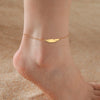Tiny Korean Chain Cat Charm Anklet For Women Gold Color Leaf Heartbeat Silver Plating Cat Feet Charm Summer Anklet Jewelry - Image 3