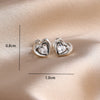 Silver and Compact Star Moon Heart-Shaped Snowflake Zircon Earrings for Women Minimalist Engagement Party Jewelry - Image 4