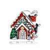 Silver Christmas Bell Charms Snowflake Reindeer House Bead Snowman Pendant Fit Bracelet Necklace Jewelry - Image 10