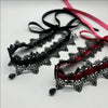 Gothic Lace Bow Choker Necklace Women Collar Necklace Vintage Black Red Choker Short Chain Necklace Halloween Jewelry - Image 2