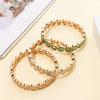 Happy Bangle Paved Diamond Enamel Beaded Bracelets For Women Boho Gold Color Elastic Bracelets - Image 49