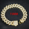 HipHop Men Women 13MM Prong Cuban Link Chain Bracelet Bling Iced Out 2 Row Rhinestone Paved Miami Rhombus Cuban Chain Jewelry - Image 16