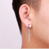 2pcs Stainless Steel Dragon Coil Sword Pendant Drop Hoop Earrings Unique Punk Hip Hop Style for Men Women Daily Wear Jewelry - Image 3