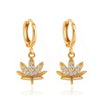 Shiny Maple Leaves Earrings for Women Creative Leaves Pendant Copper Hoop Earrings Jewelry Gifts for Bestfriend Girl - Image 7