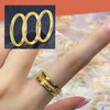 Three-Piece Stainless Steel Stacking Ring Set in Gold-Tone with Sizes 6 through 9 - Image 1